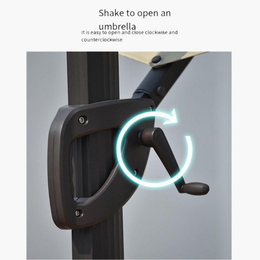 Casa Fiora Adjustable Outdoor Patio Umbrella with Rotating Handle, Durable Aluminum