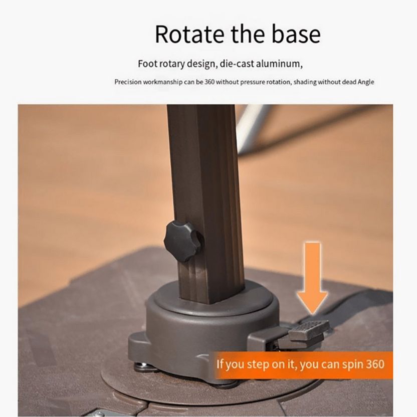 Casa Fiora 11.5ft Square Rotating Offset Patio Umbrella for Expansive Outdoor Shade