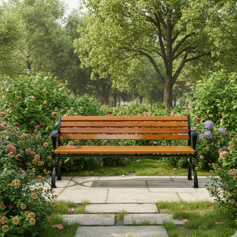Casa Fiora Wood Garden Bench With Back
