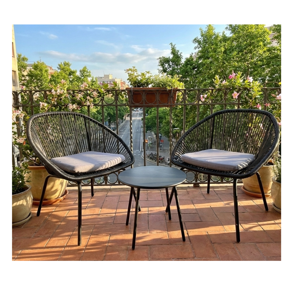 Casa Fiora Rope Balcony  Chair & Table