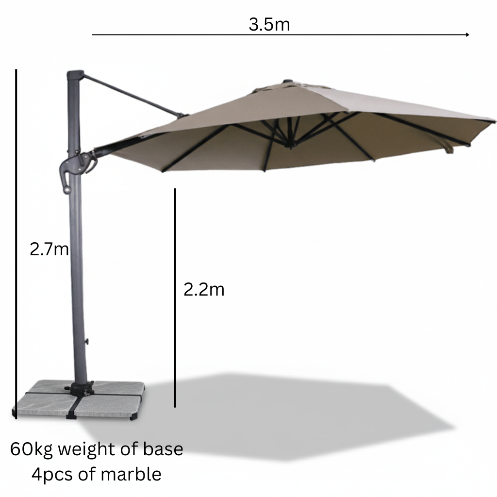 Casa Fiora 11.5ft Square Rotating Offset Patio Umbrella for Expansive Outdoor Shade
