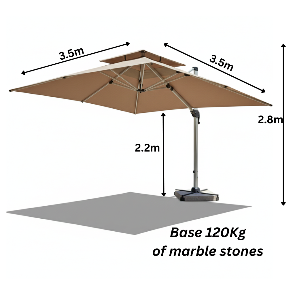 Casafiora 3.5m x 3.5m Square Cantilever Umbrella