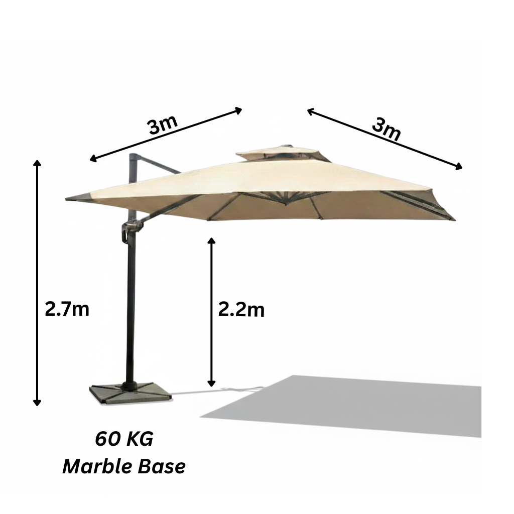 Casa Fiora Adjustable Outdoor Patio Umbrella with Rotating Handle, Durable Aluminum