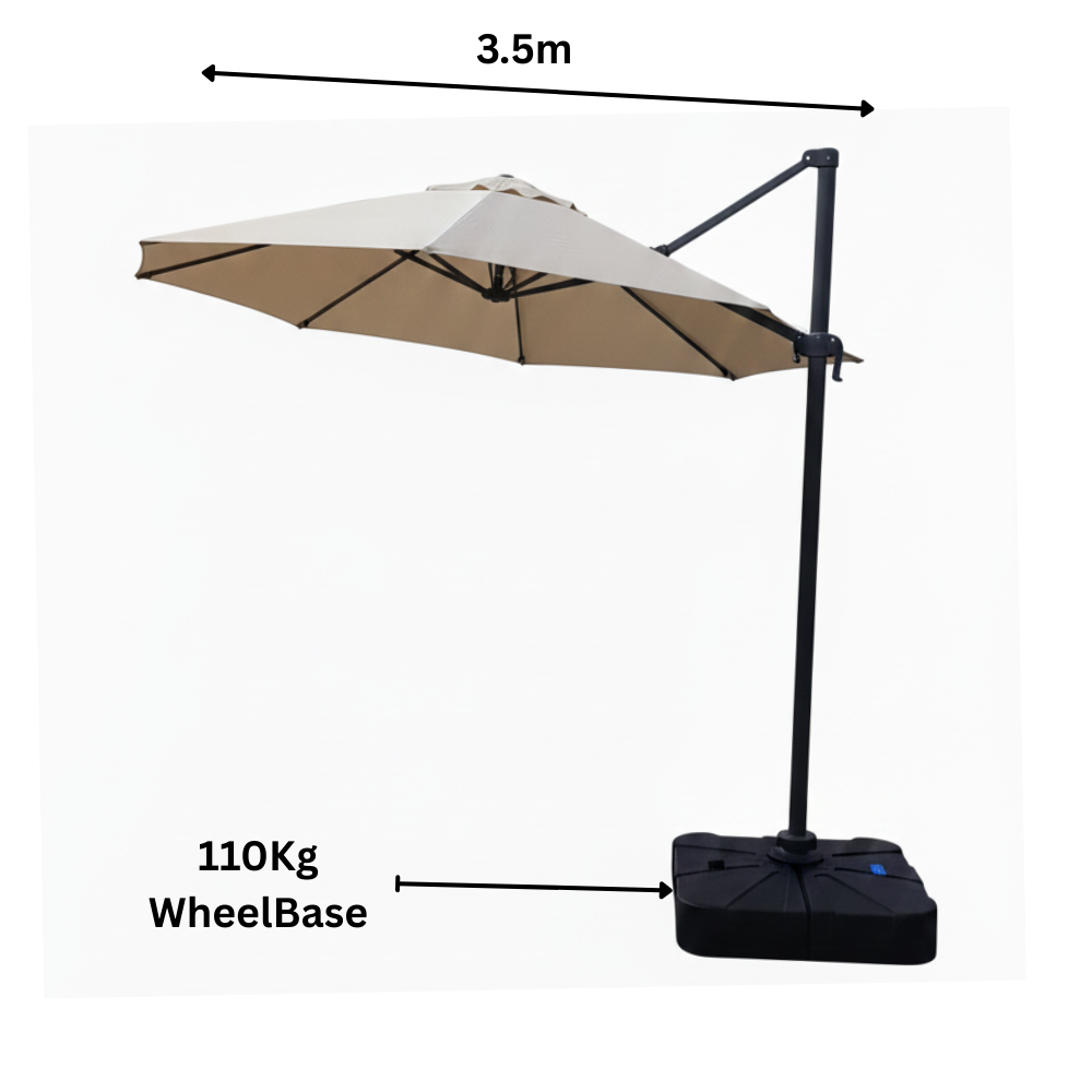 CasaFiora 3.5m Premium Round Cantilever Umbrella