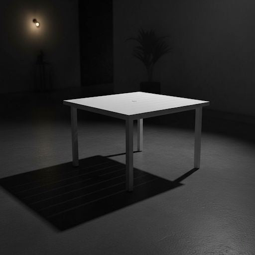 Casa Fiora Contemporary White Aluminum Outdoor Dining Set – 4 Seater