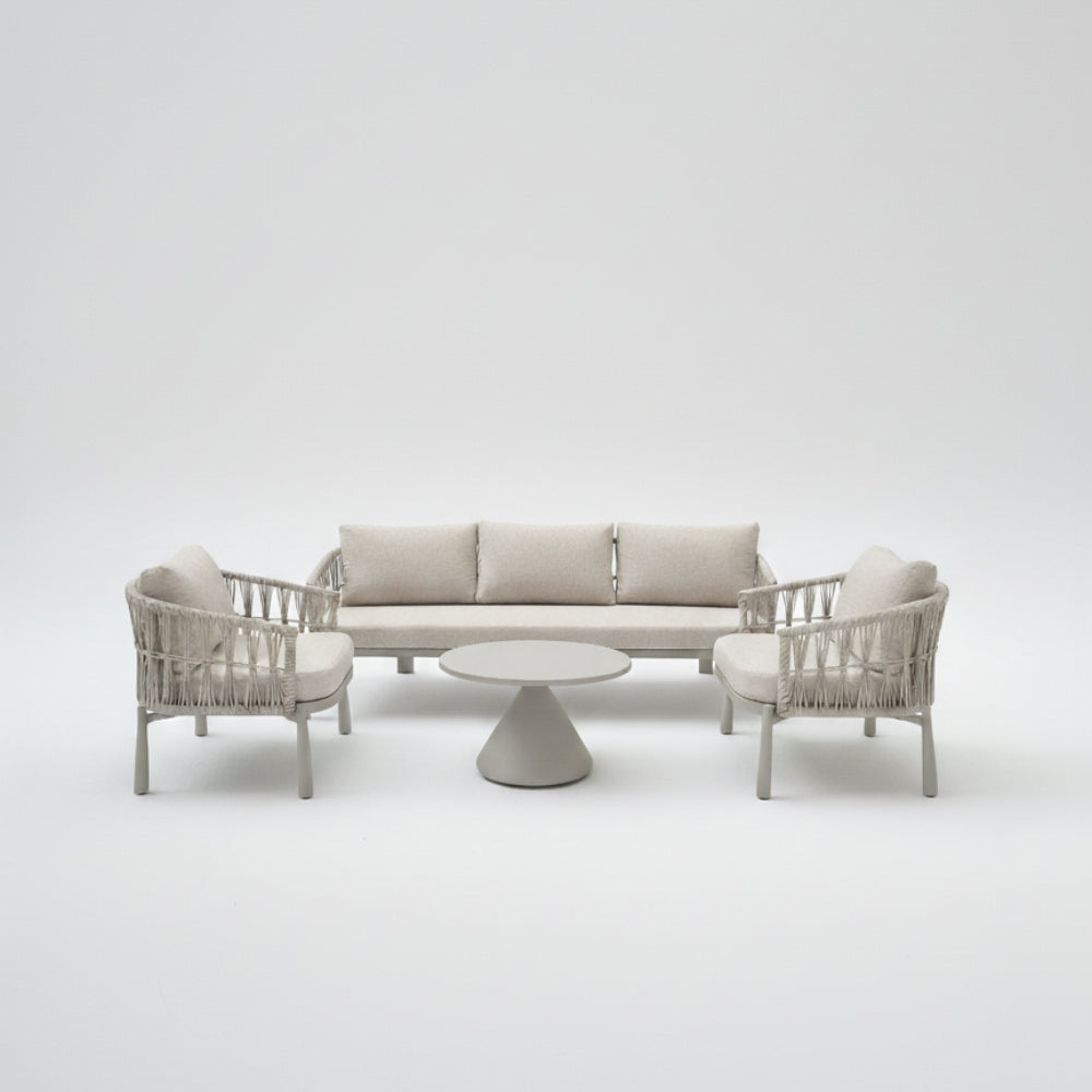 Casa Fiora Modern 5-Seater Outdoor Sofa Set – Aluminum Frame with Coffee Table