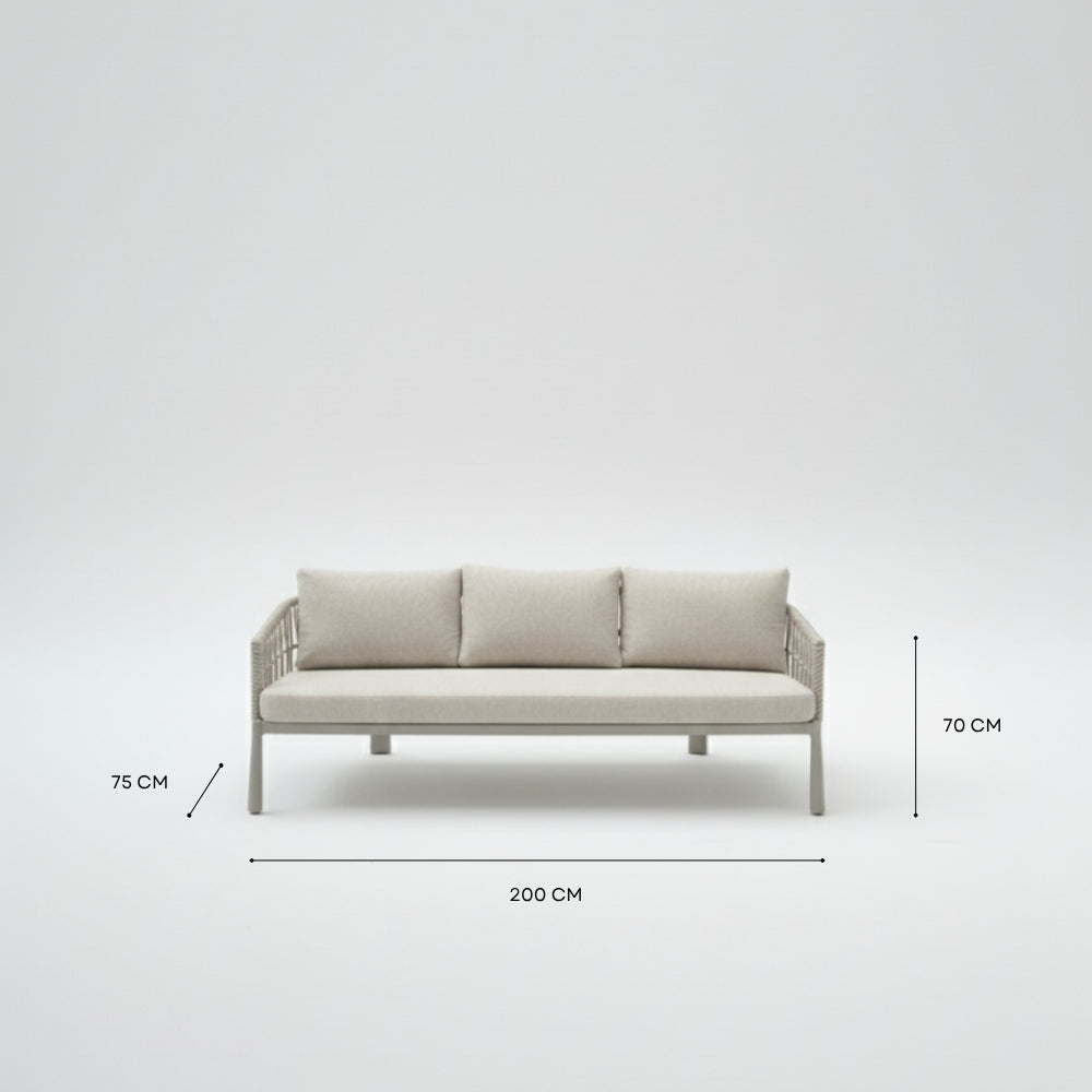 Casa Fiora Modern 5-Seater Outdoor Sofa Set – Aluminum Frame with Coffee Table