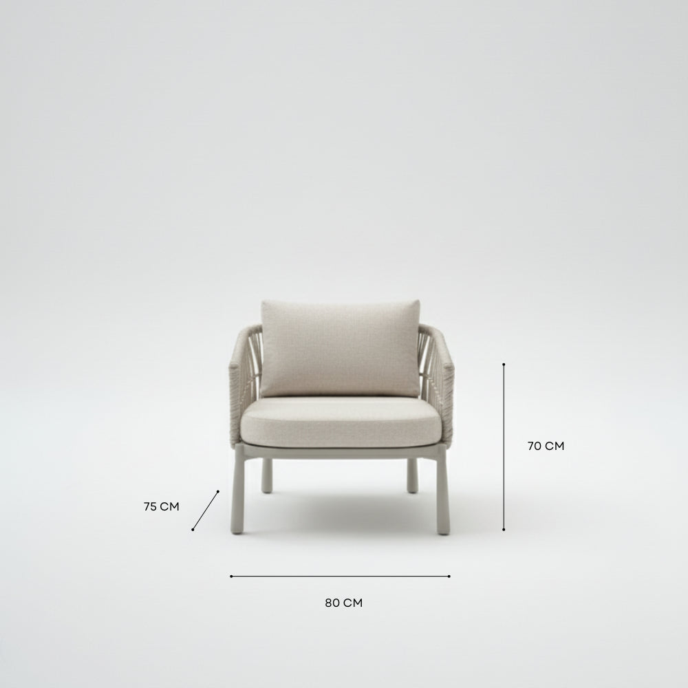 Casa Fiora Modern 5-Seater Outdoor Sofa Set – Aluminum Frame with Coffee Table