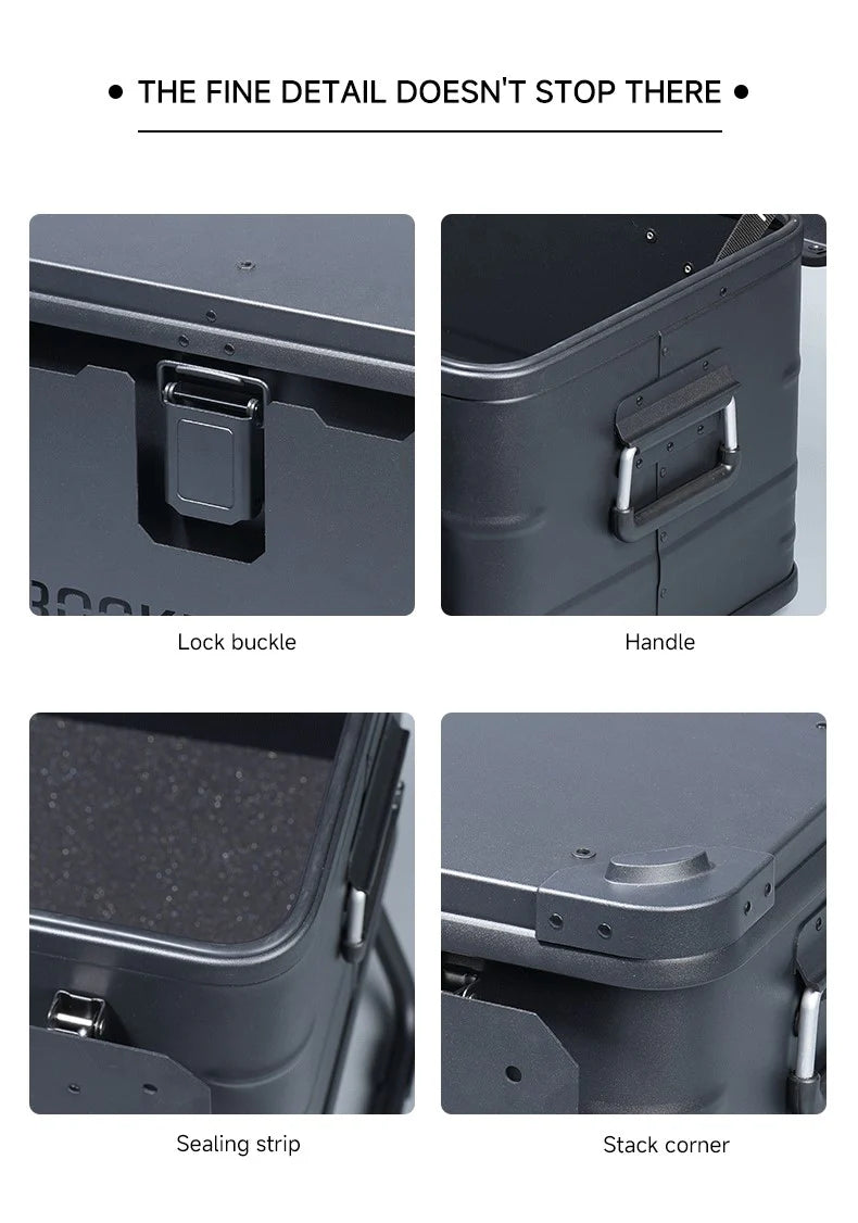 Casa Fiora Portable Foldable Camping Table Multi Storage Box 50L with Stand Black