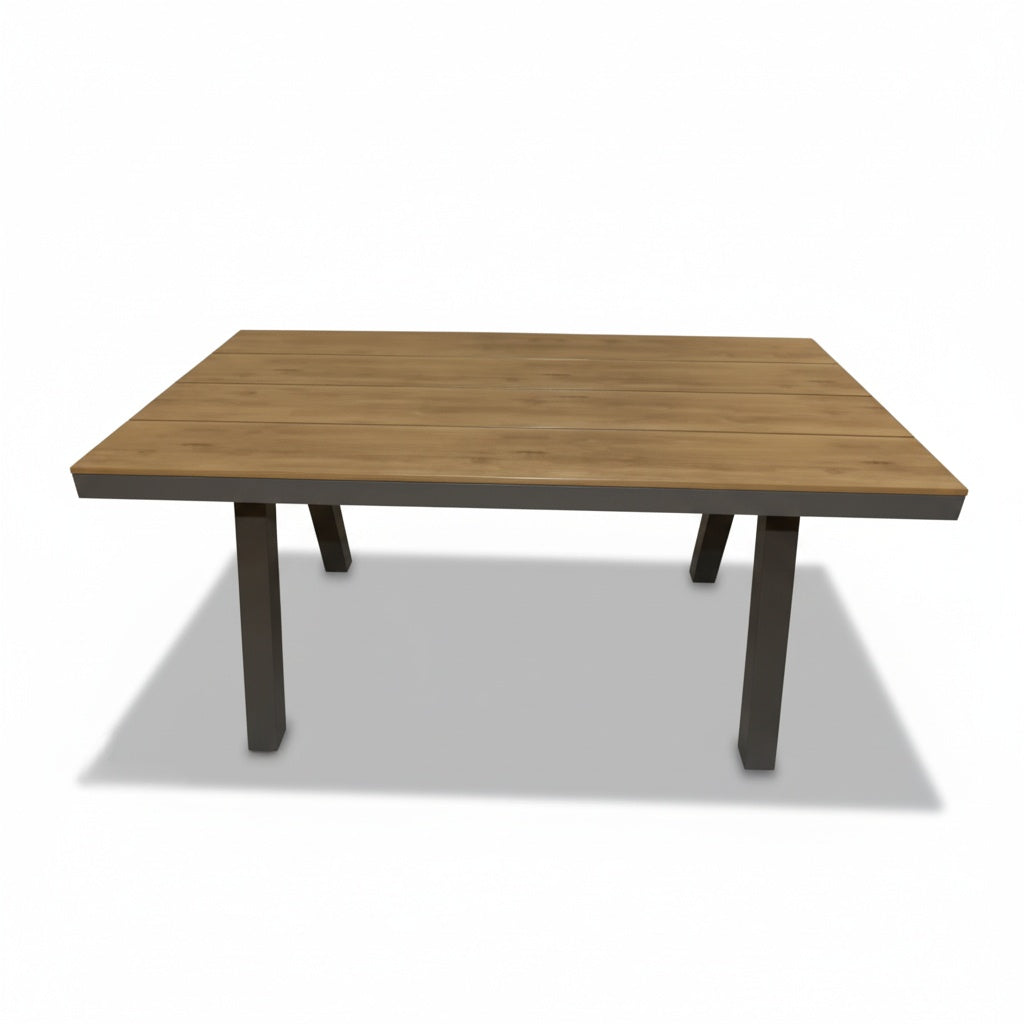 Casa Fiora Modern Aluminum WPC Outdoor Dining Set with Cushioned Chairs – 6 Seater