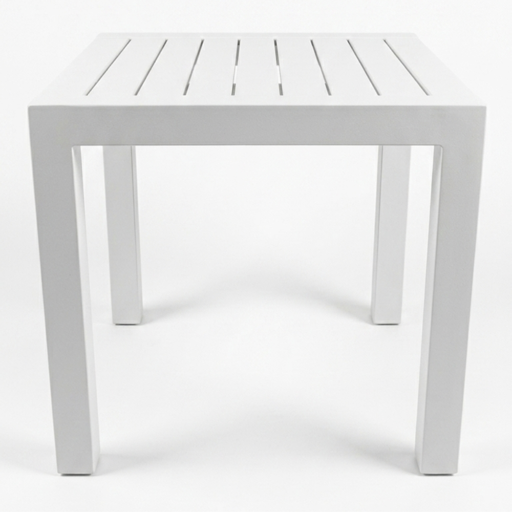 Casa Fiora White  Aluminum Outdoor Square Side Table