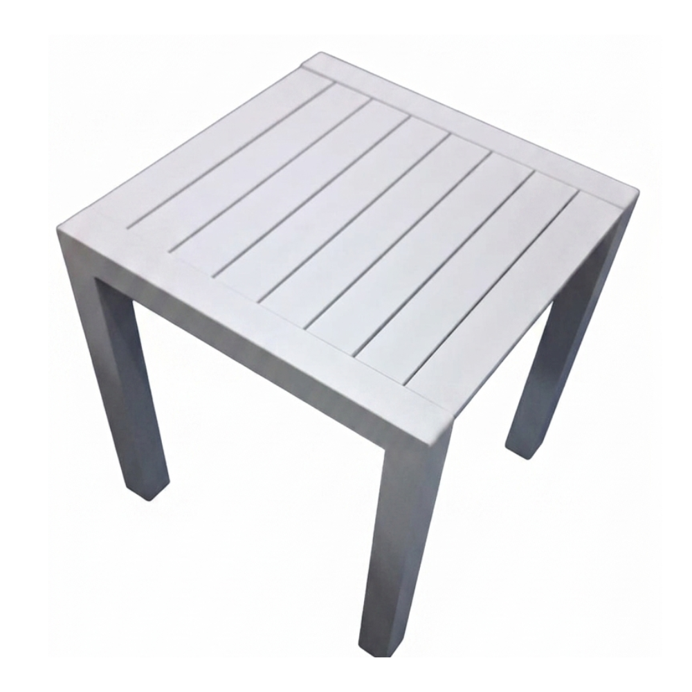 Casa Fiora White  Aluminum Outdoor Square Side Table