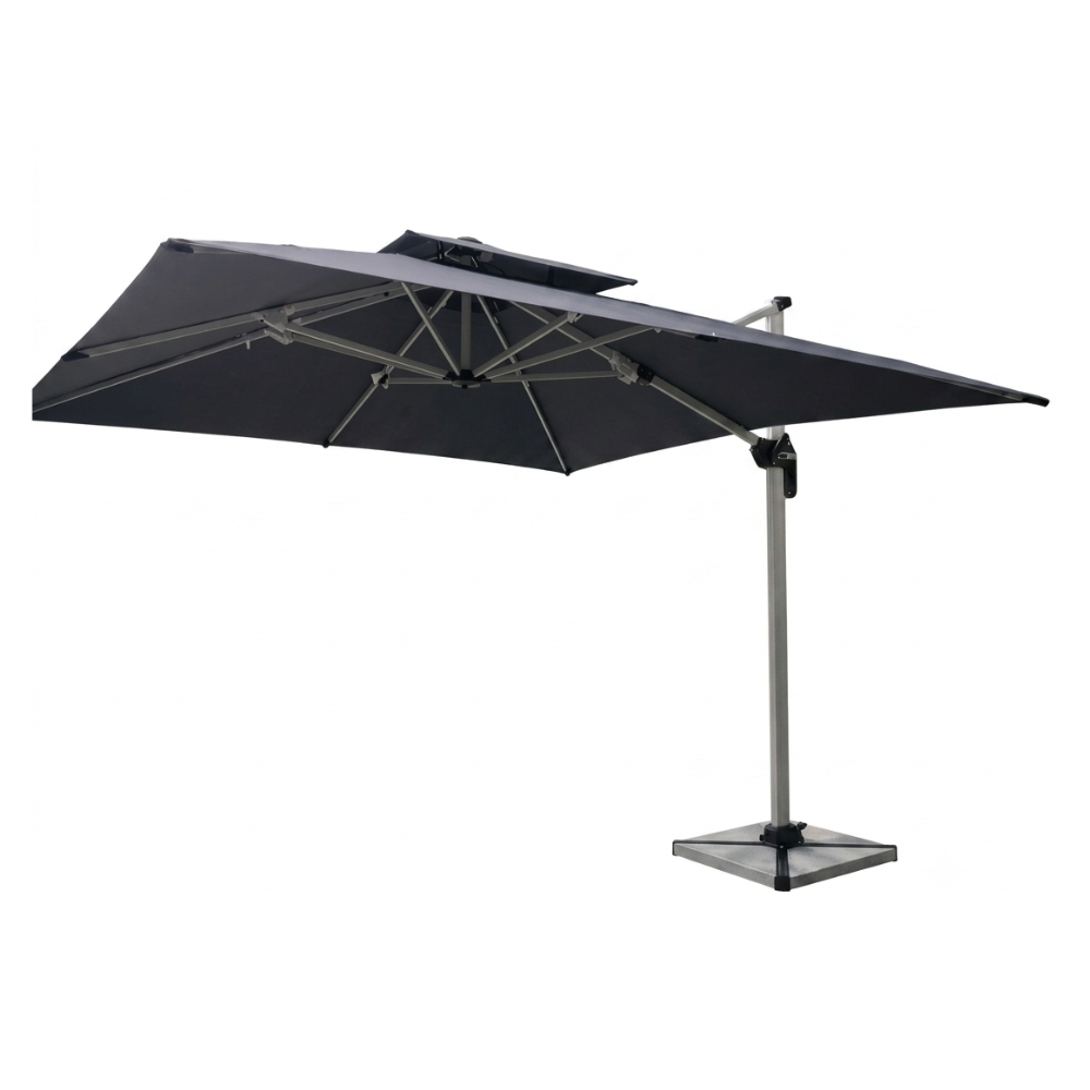 Casa Fiora 3x3m Cantilever Grey Umbrella with Marble Base Regular