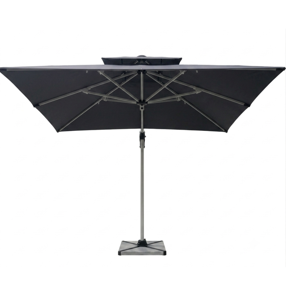 Casa Fiora 3x3m Cantilever Grey Umbrella with Marble Base Regular