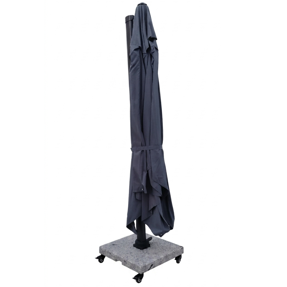 Casa Fiora 3x4m Cantilever Grey Umbrella with Wheel Marble Base
