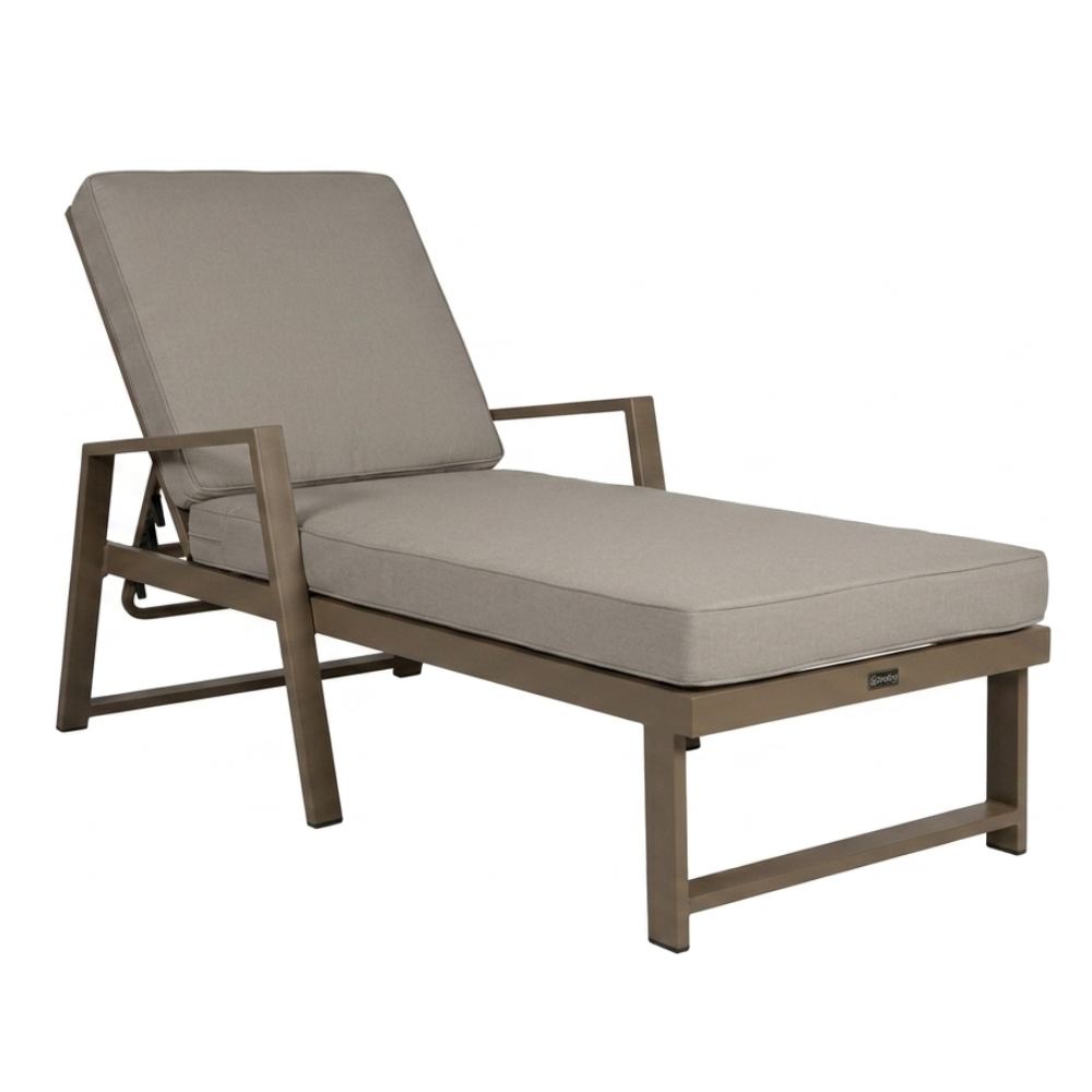 Casa Fiora Brown Aluminum Outdoor Sun Lounger( 1- SunBed Only)