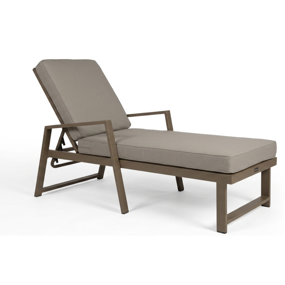 Casa Fiora Brown Aluminum Outdoor Sun Lounger( 1- SunBed Only)