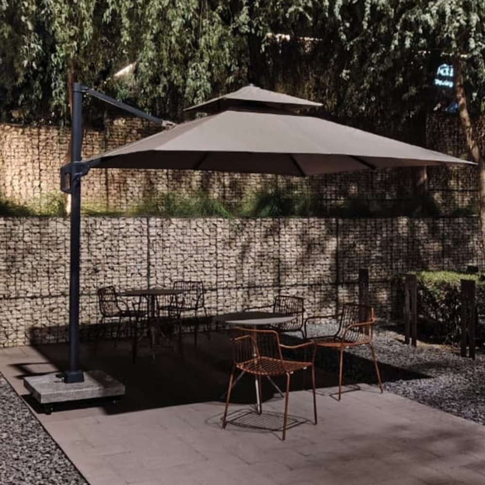 CasaFiora 3m x 3m Square Cantilever Umbrella with Wheeled Base