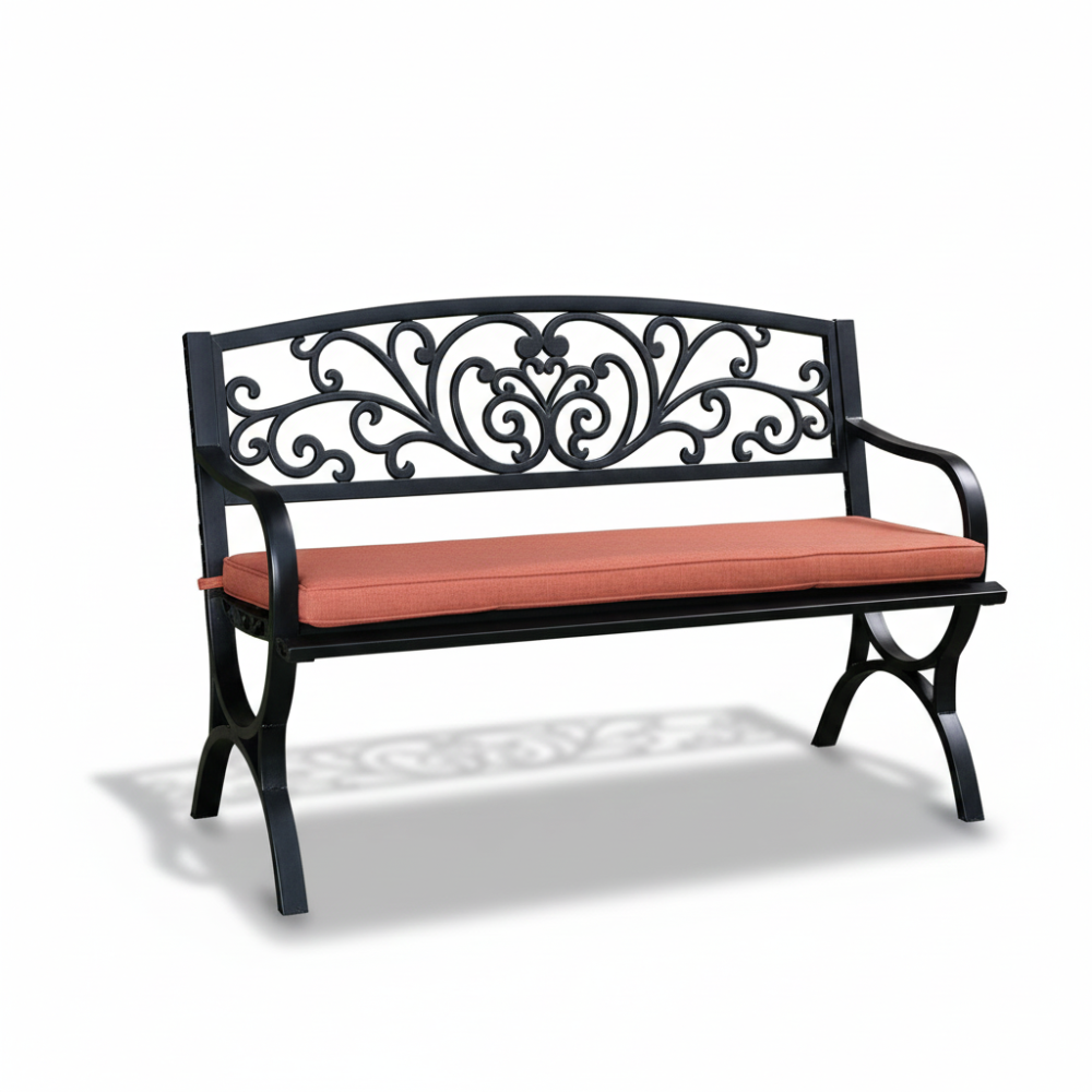 Casa Fiora Black Steel Bench