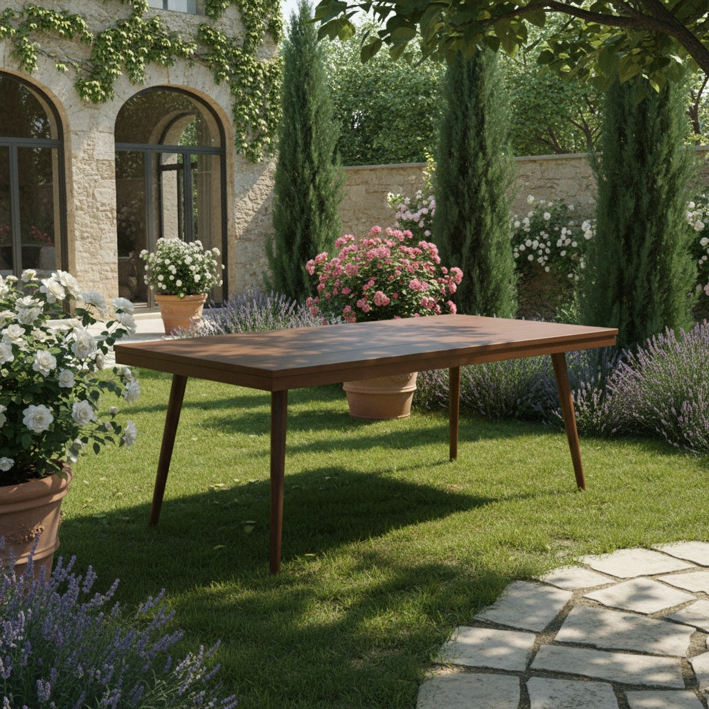 casa fiora Modern Outdoor Aluminum Table with WPC Top