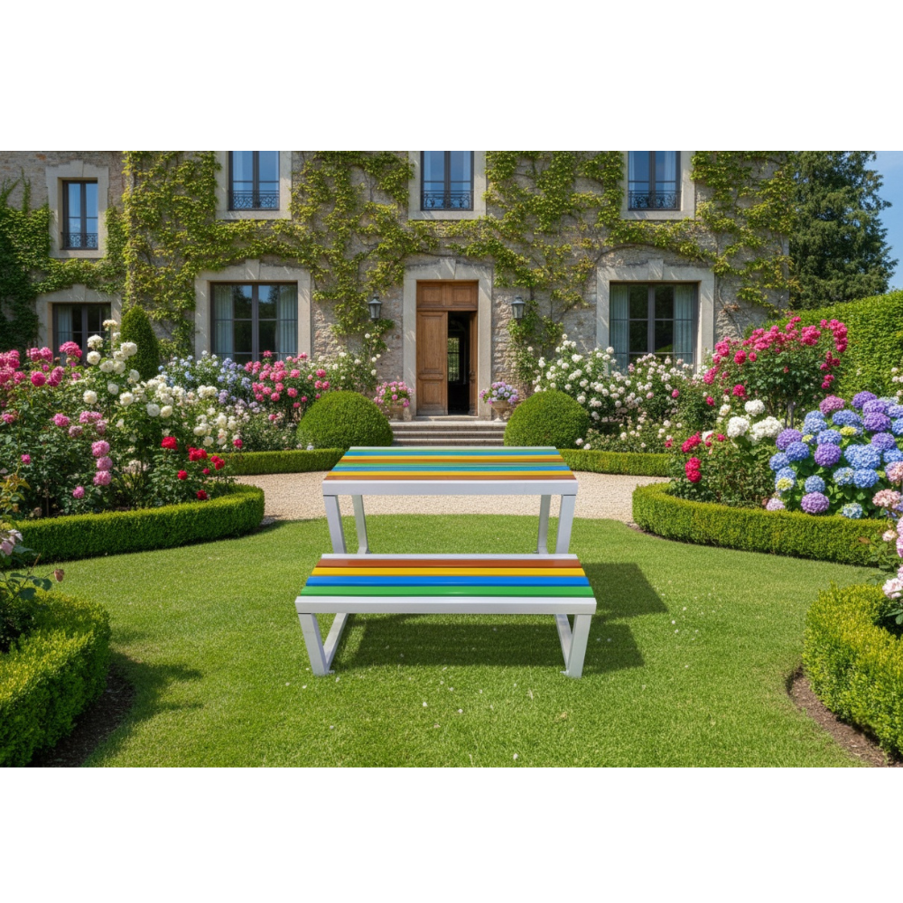 Casa Fiora Multi Color Wood Bench