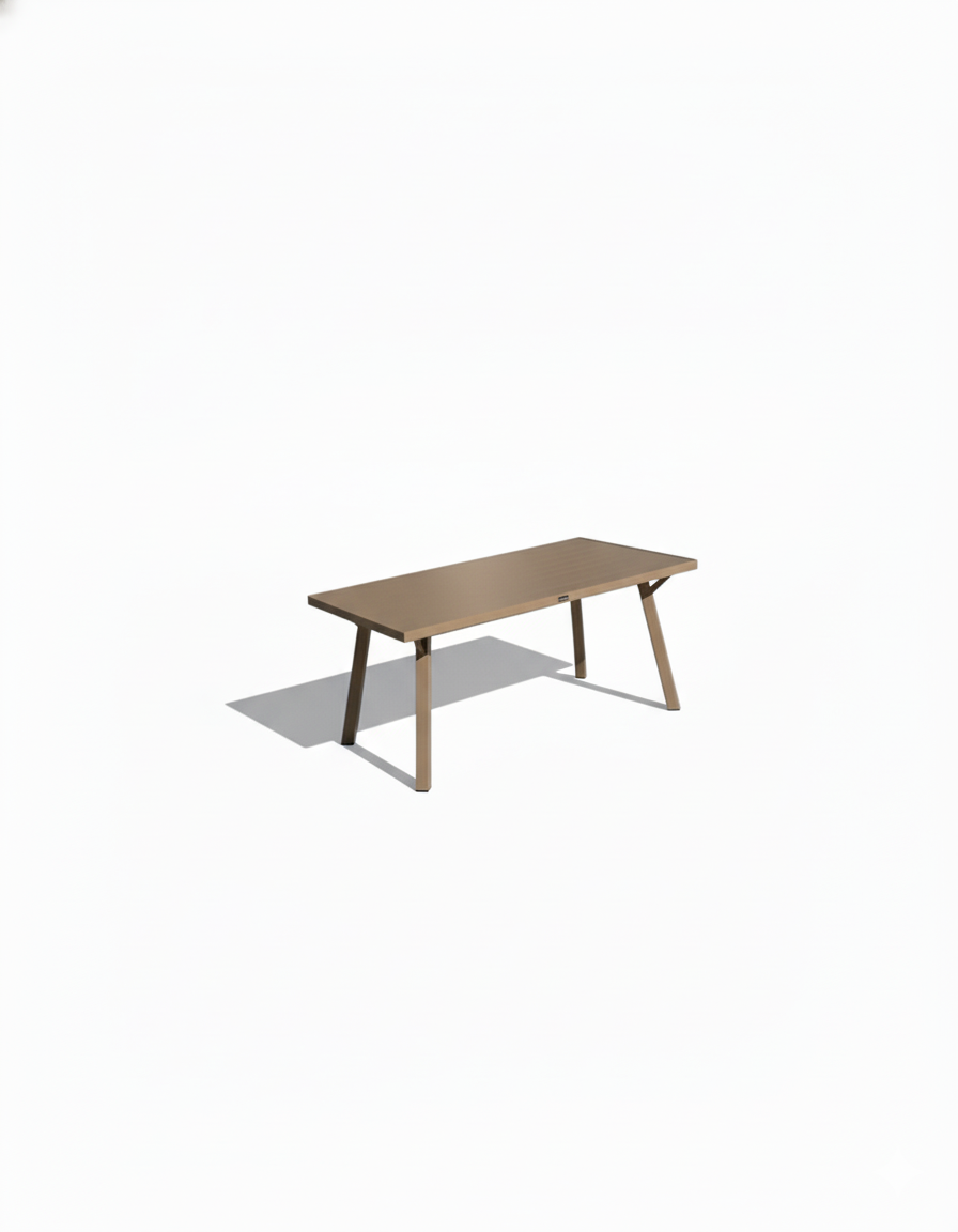 Aluminum  table on a white background