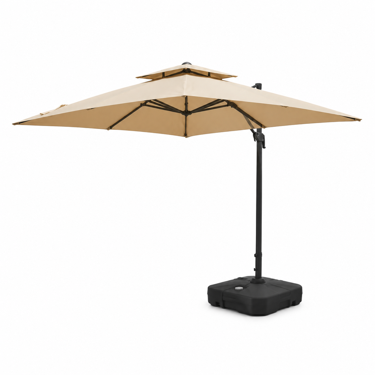 Casa Fiora 3x3M Cantilever Outdoor Umbrella with 130L Water Base – Premium Aluminum Garden Parasol