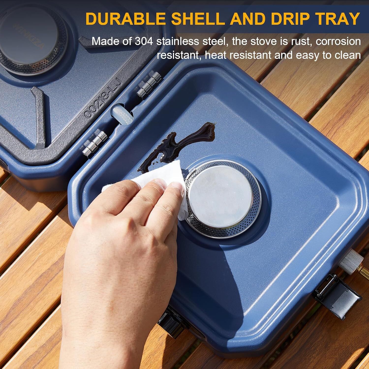 portable Foldable Camping Gas Stove with Grill Two Adjustable Burners 16000 BTU