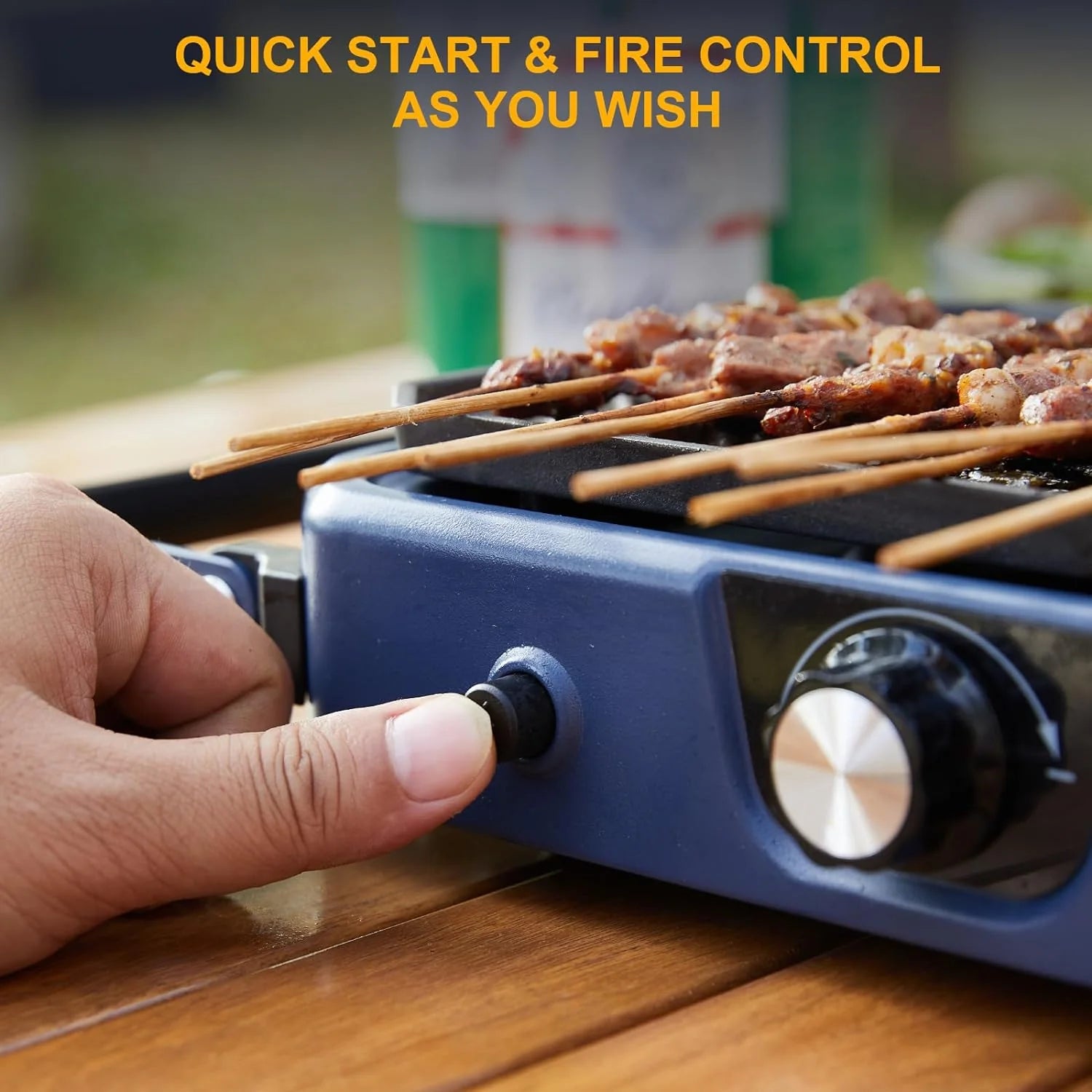 portable Foldable Camping Gas Stove with Grill Two Adjustable Burners 16000 BTU