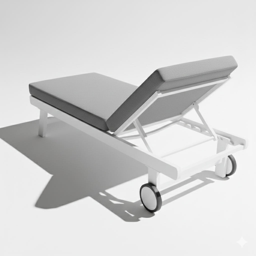 Casa Fiora Aluminum Waterproof Sunbed with Adjustable Backrest – Modern Outdoor Lounger