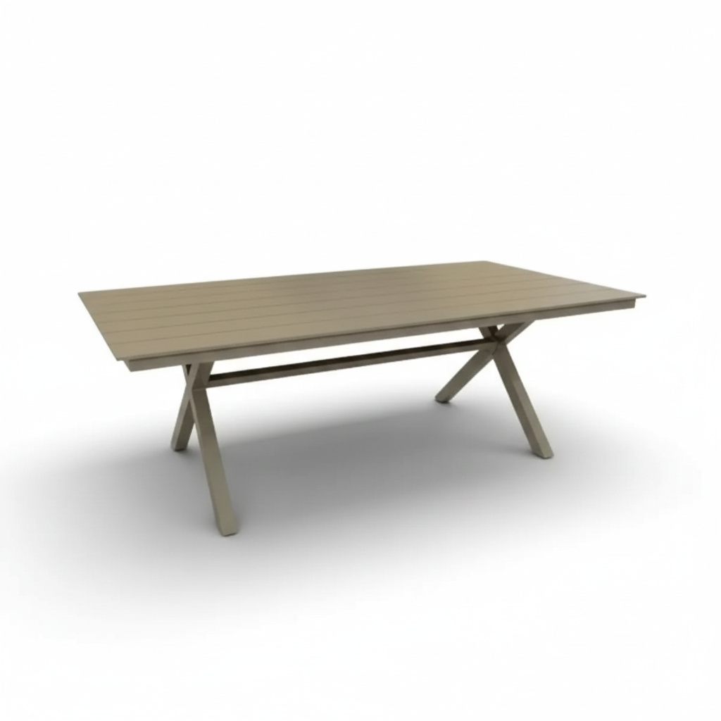 CasaFiora LuxeLine Aluminum Rectangular Garden Dining Table- 8 seaters