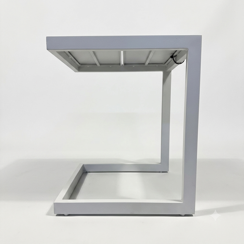 Casa Fiora White Aluminum Outdoor Rectangular Side Table