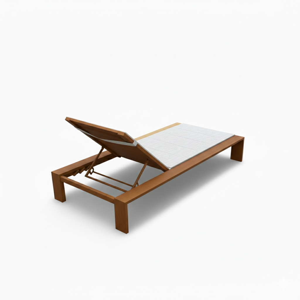 CasaFiora Terra Brown Aluminum Sunbed with Soft Sponge Cushion