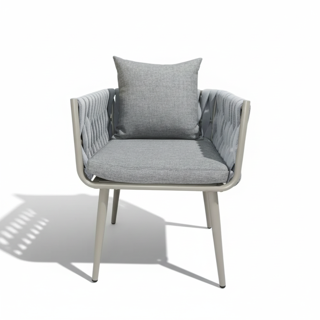 CasaFiora Luxury Aluminum 8-Seater Outdoor Dining Set with Cushioned Chairs