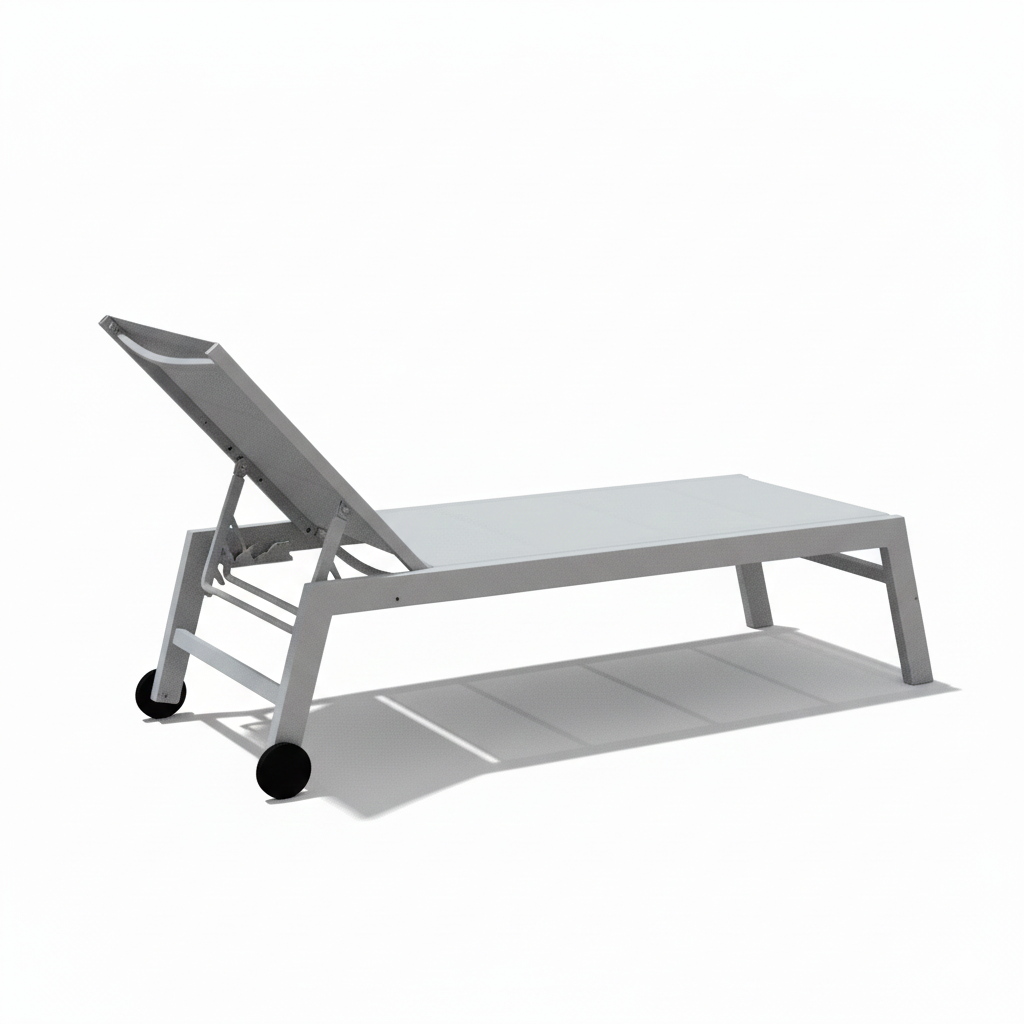 CasaFiora Elite White Aluminum Sunbed – Durable Outdoor Lounger