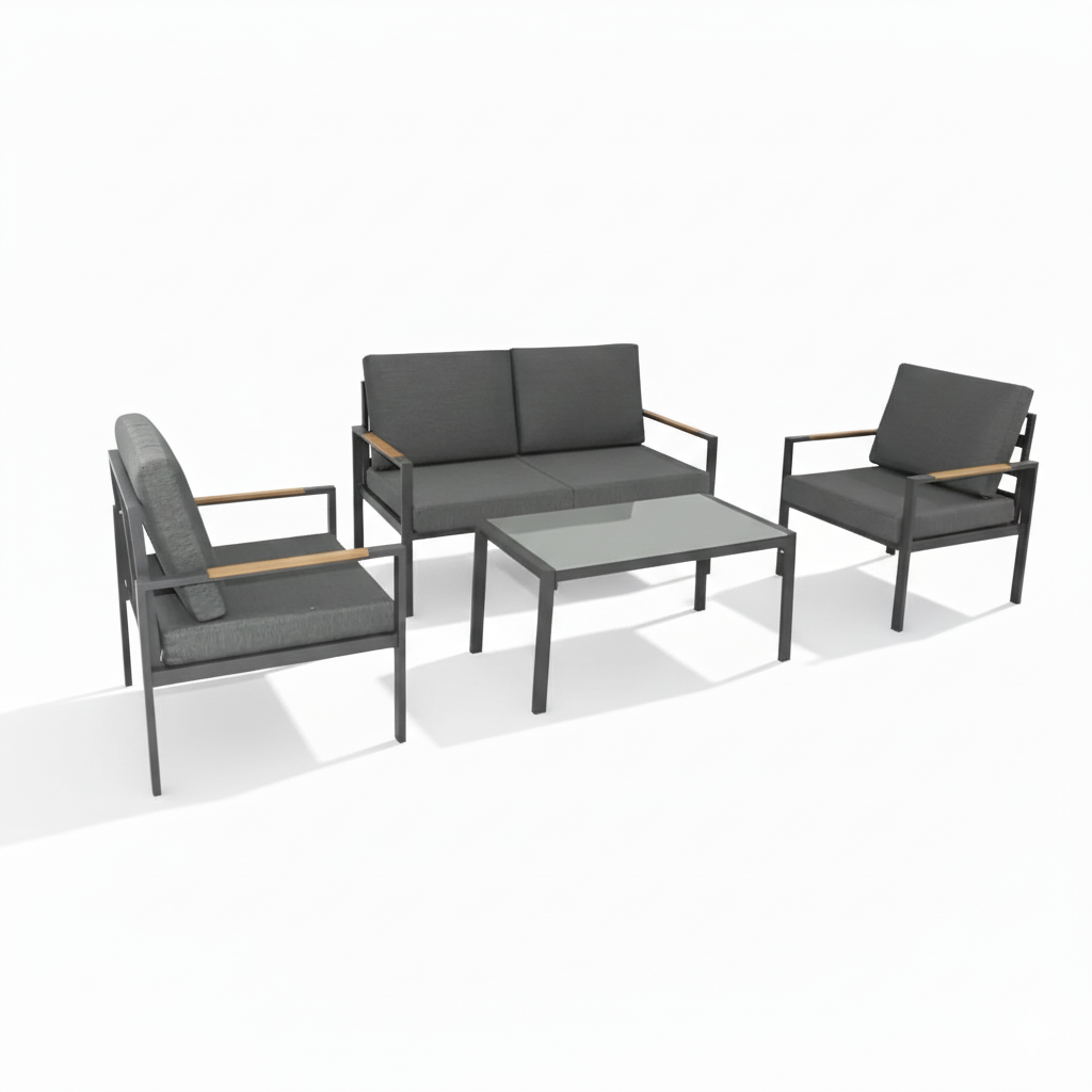 CasaFiora  Aluminum 4 Seater Outdoor Lounge Sofa Set