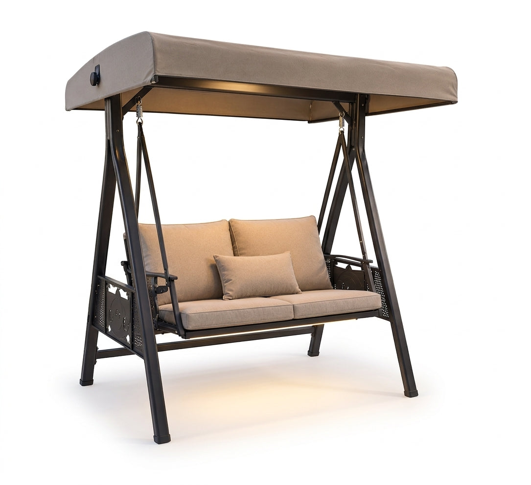 2-Seater Outdoor Swing with Cushion