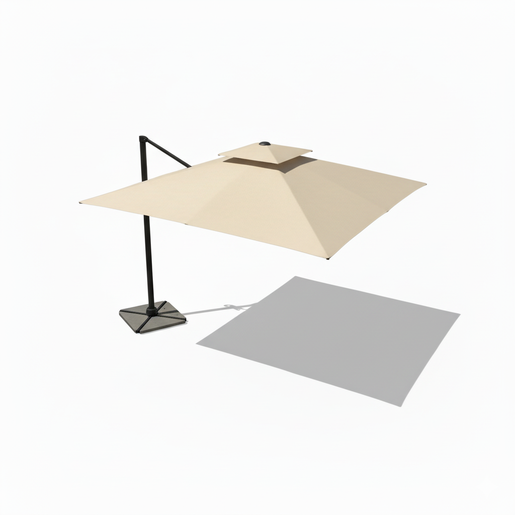 Casa Fiora Adjustable Outdoor Patio Umbrella with Rotating Handle, Durable Aluminum