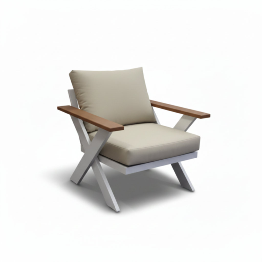 Casa Fiora Elite 7-Seater White Aluminum Outdoor Lounge Set