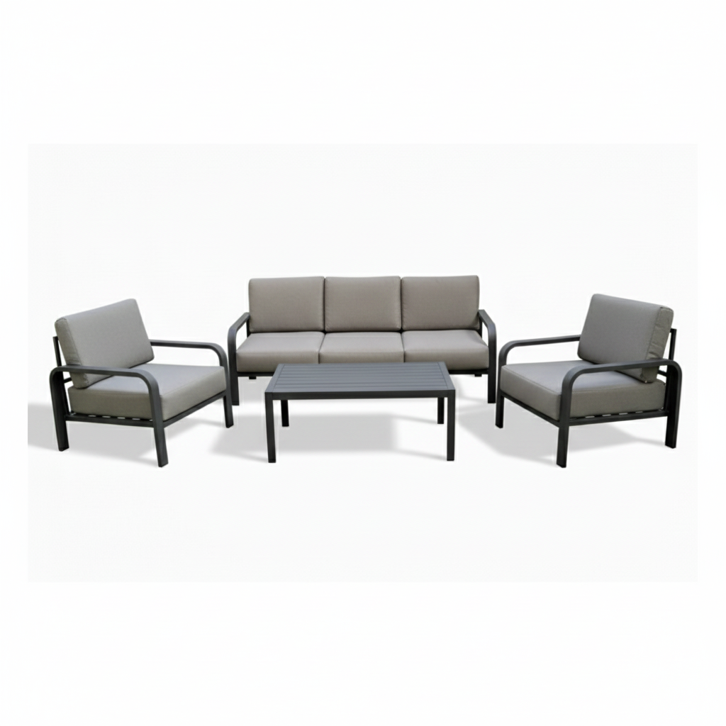 Casa Fiora Premium Outdoor Seating Set | Modern aluminum Frame Sofa & Armchairs