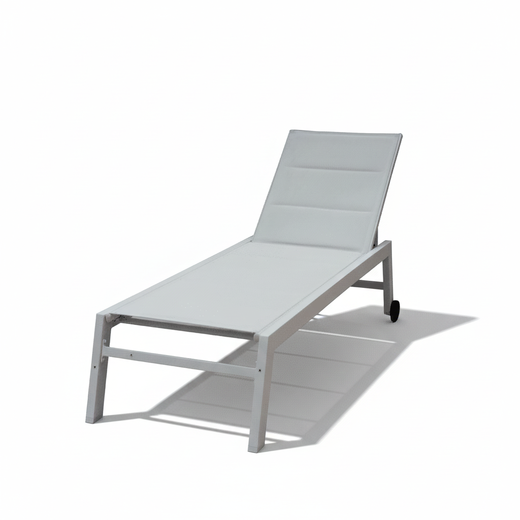 CasaFiora Elite White Aluminum Sunbed – Durable Outdoor Lounger