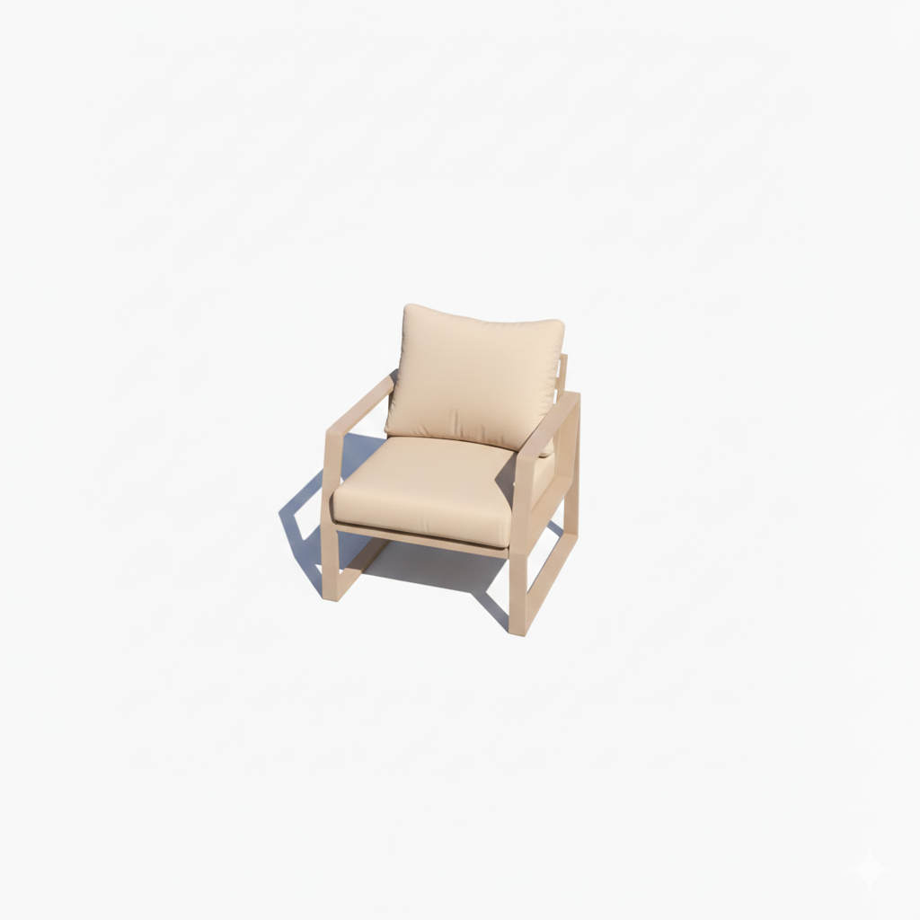 Casa Fiora Outdoor Elegance – 7-Seater Aluminum Garden Sofa - Beige