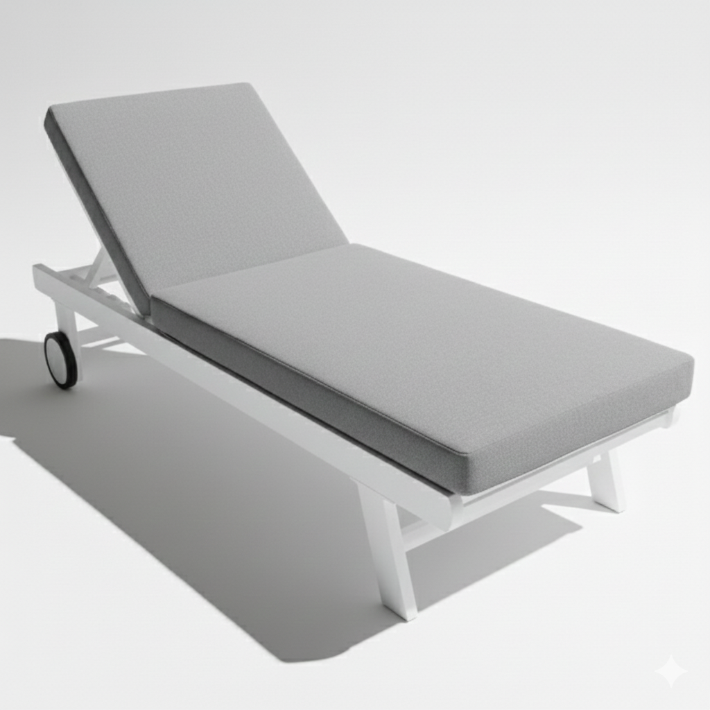 Casa Fiora Aluminum Waterproof Sunbed with Adjustable Backrest – Modern Outdoor Lounger