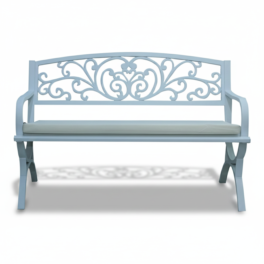 Casa Fiora White Steel Bench