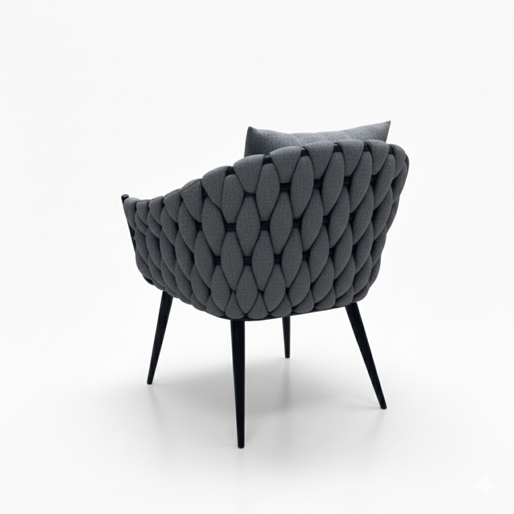 Casa Fiora Modern Grey Braided Armchair