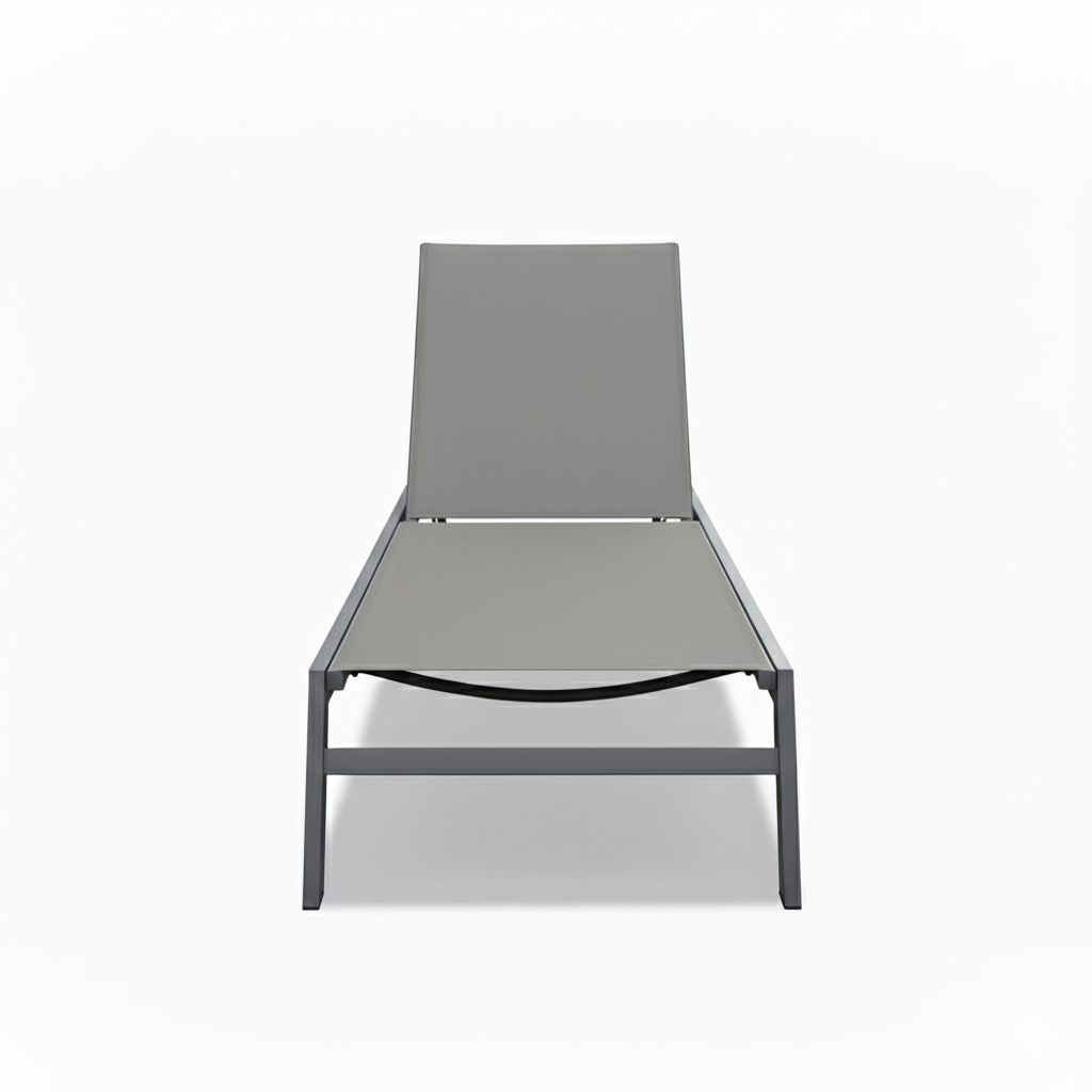 CasaFiora NoirLuxe™ Dark Grey Aluminum Sun Lounger