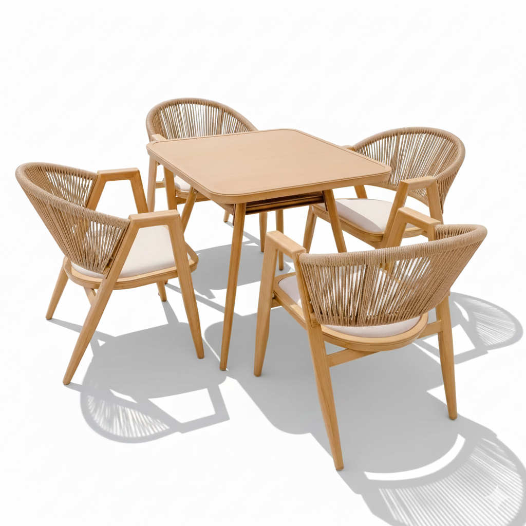 Casa Fiora Aluminum Alloy 4-Seater Outdoor Dining Set