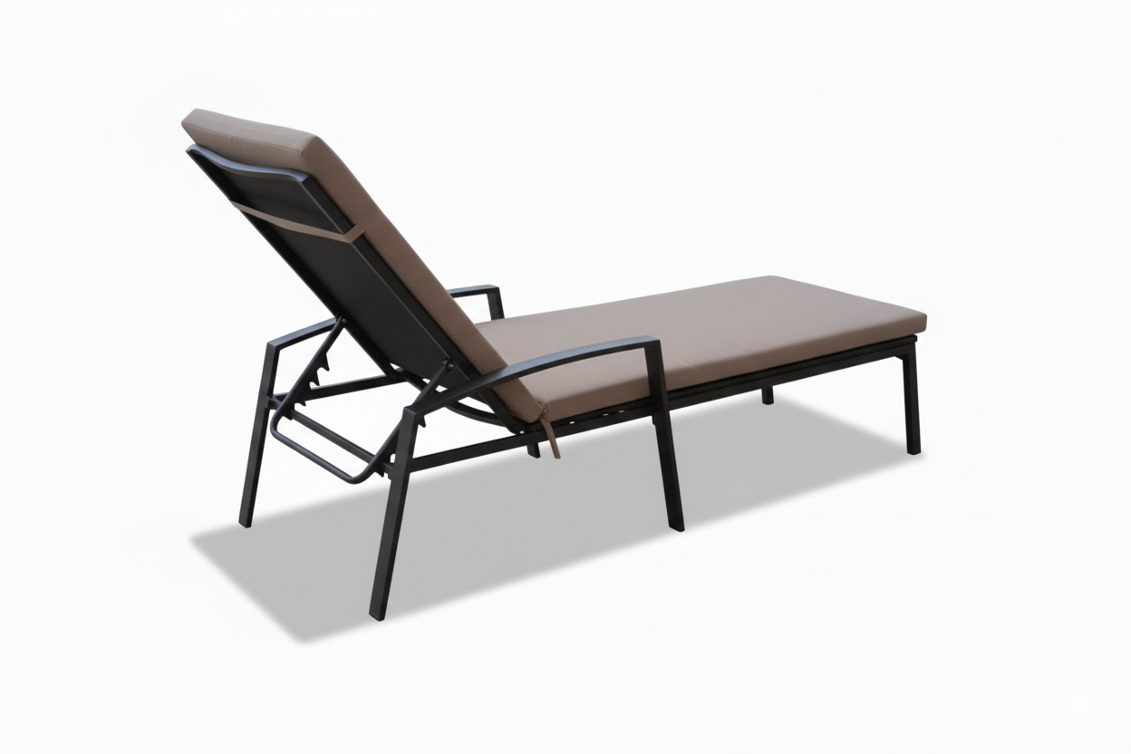 Casa Fiora  Premium Aluminum Outdoor Sunbed with Adjustable Backrest & Weather-Resistant Cushion