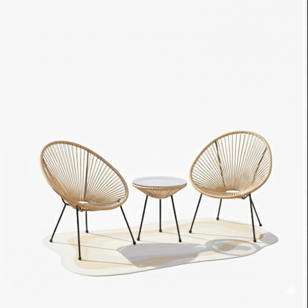 Casa Fiora Boho Outdoor Patio Set – 3-Piece Lounge Collection