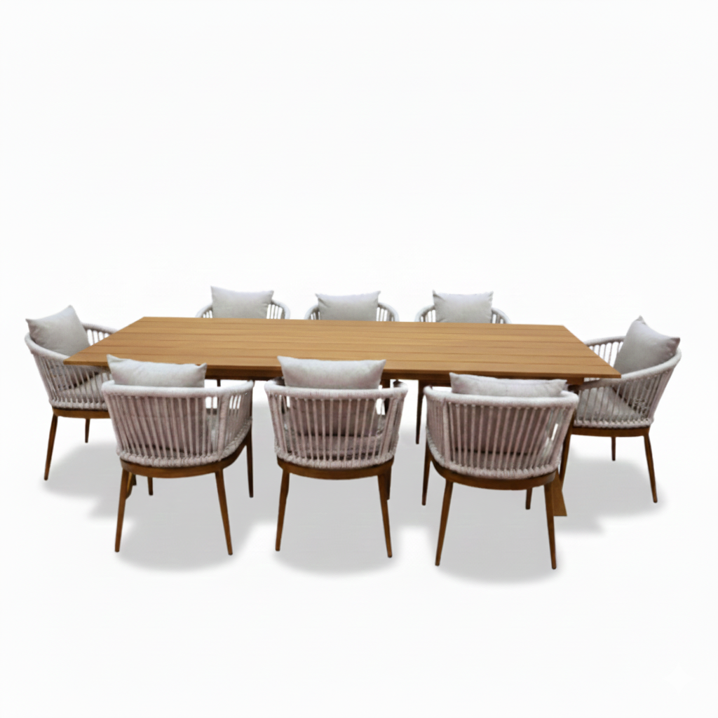 Casa Fiora 8-Seater Aluminium Top Outdoor Dining Set